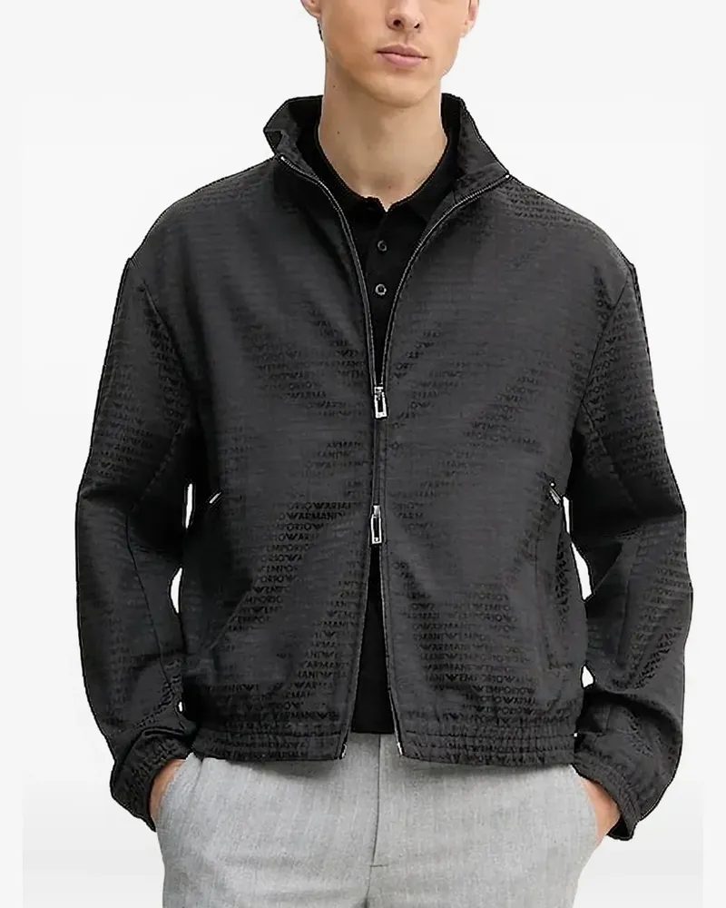 Emporio Armani Jacke mit Logo-Print - Schwarz Schwarz