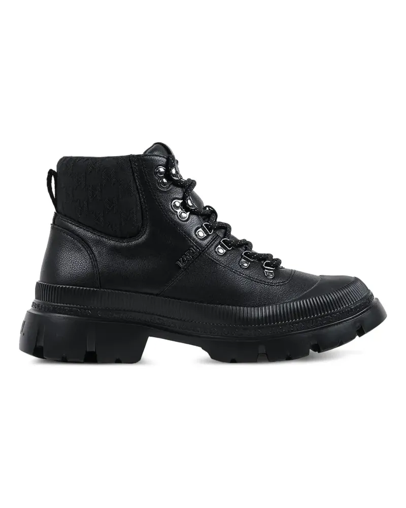 Karl Lagerfeld Schnürstiefel mit Kontrasteinsatz - Schwarz Schwarz