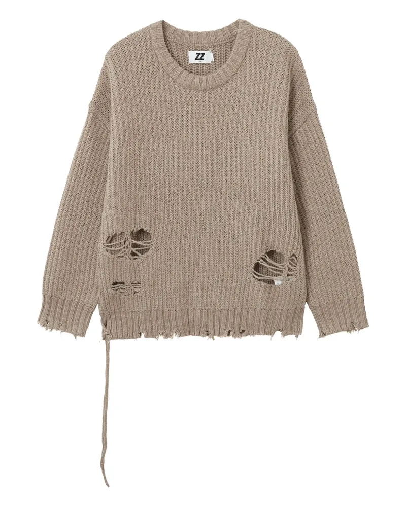 Izzue Pullover in Distressed-Optik - Nude Nude