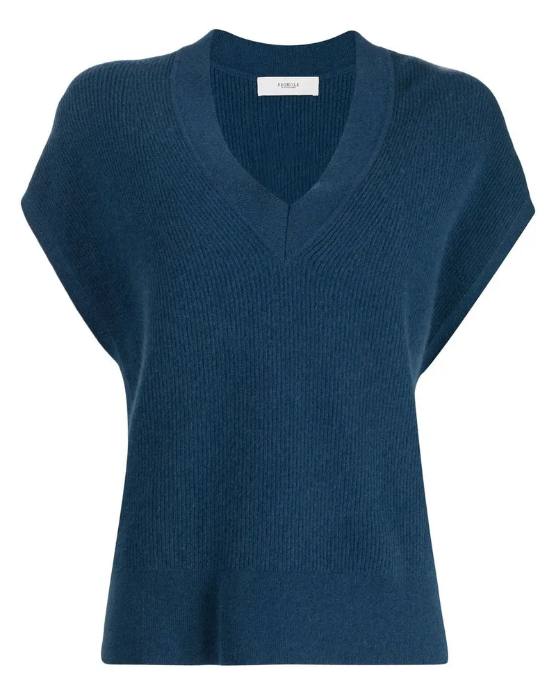 Pringle of Scotland Geripptes Strickoberteil - Blau Blau