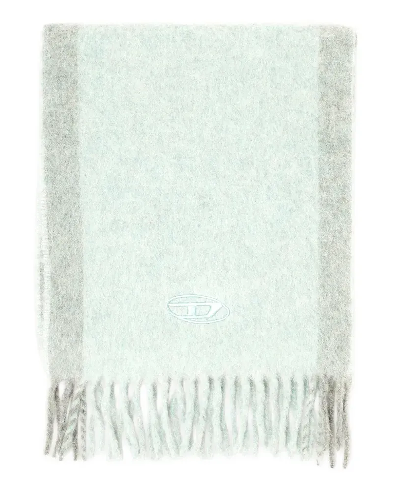 Diesel Oval D Schal mit Fransen - Blau Blau