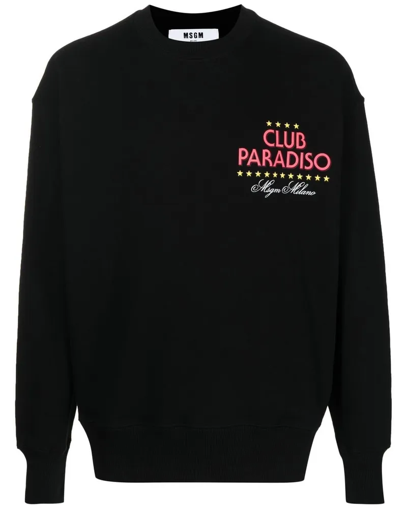 MSGM Sweatshirt mit Logo-Print Schwarz