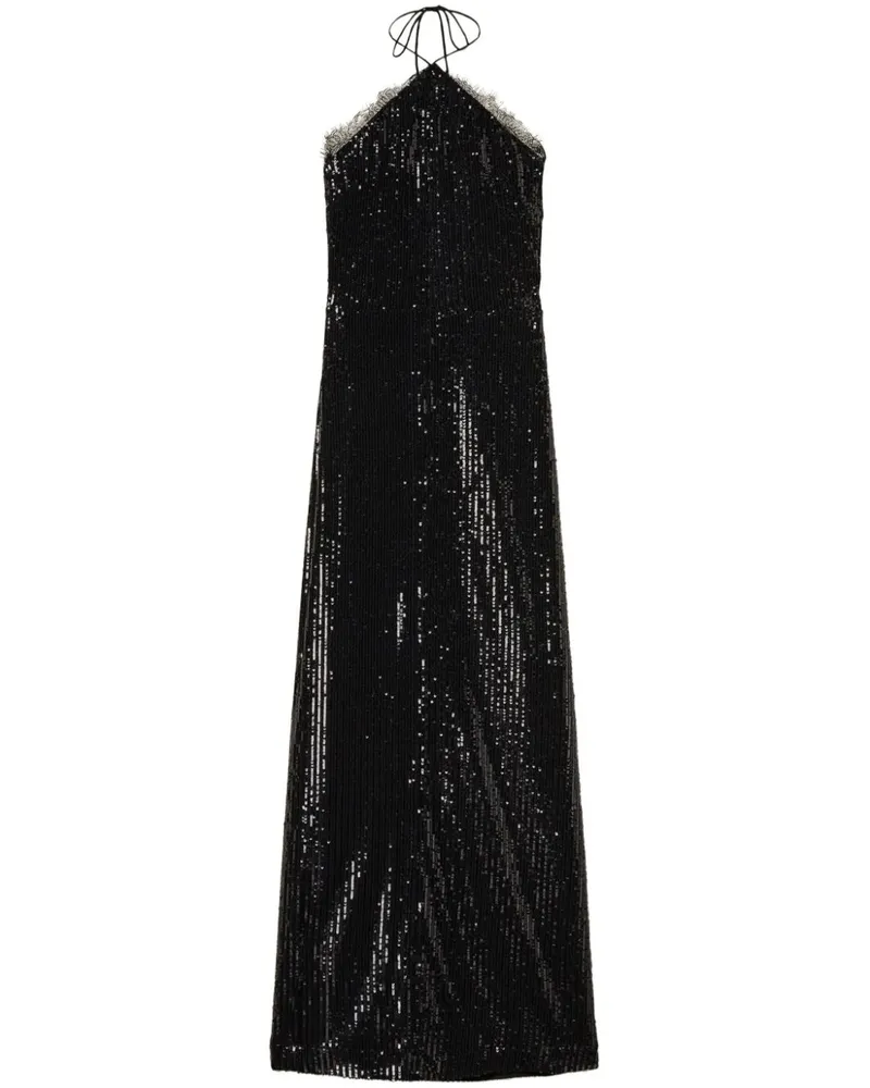 Twin-Set Midikleid mit Pailletten - Schwarz Schwarz