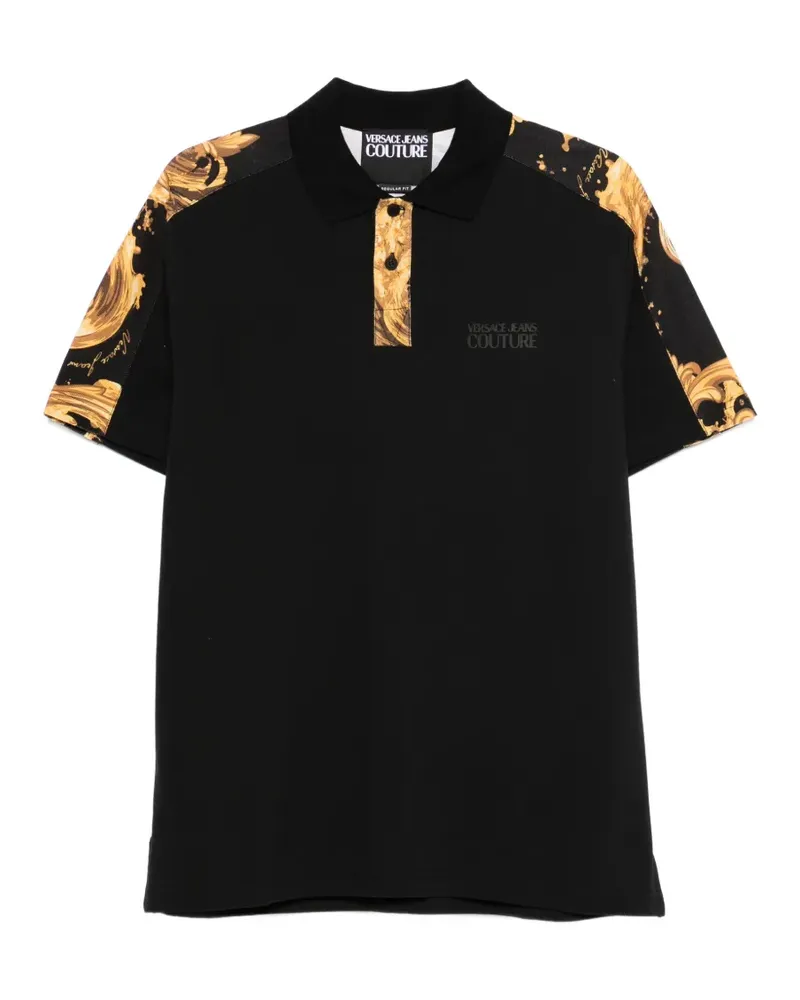 Versace Jeans baroque-print polo shirt - Schwarz Schwarz