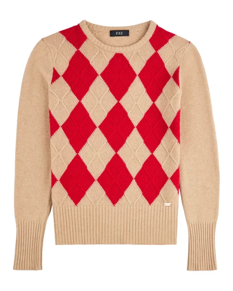 Fay Pullover mit Argyle-Muster - Nude Nude