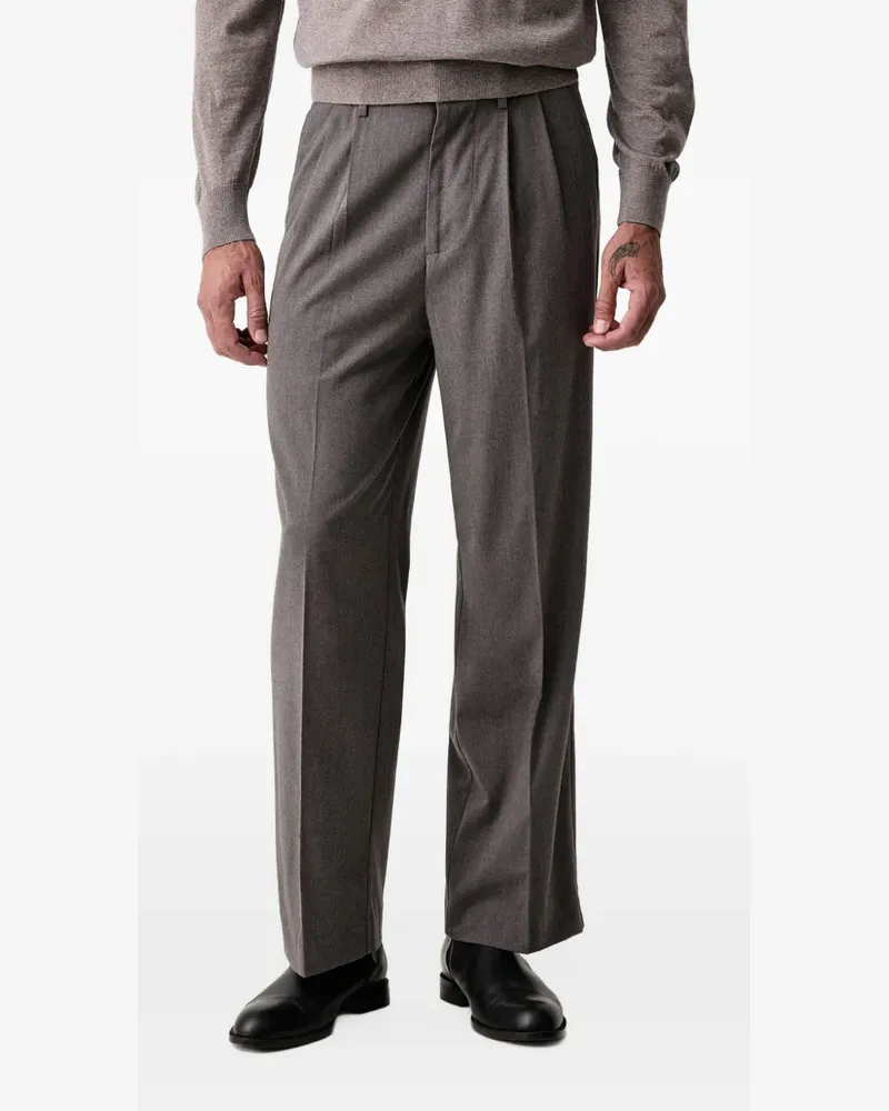 Lindbergh Straight-Leg-Hose mit Falten - Grau Grau