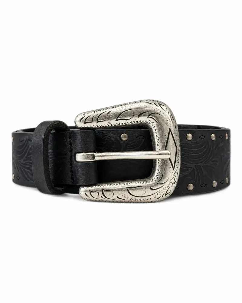 Anderson's stud-embellished engraved-buckle belt - Schwarz Schwarz