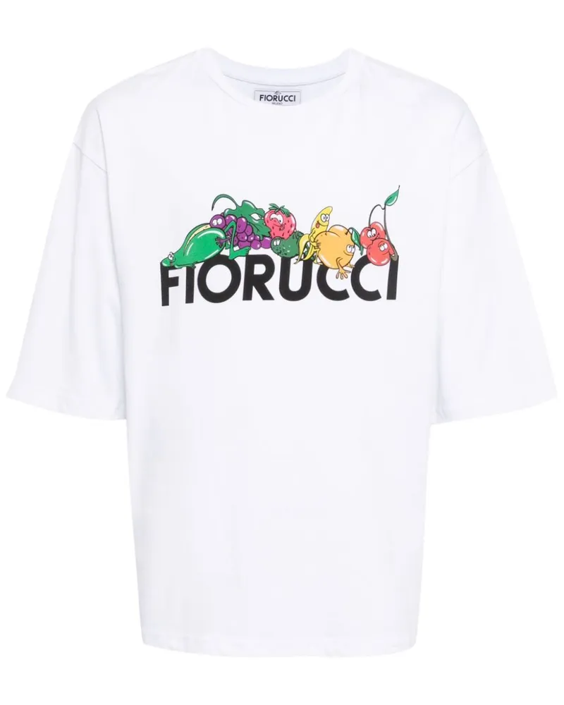 Fiorucci T-Shirt mit Logo-Print Weiß