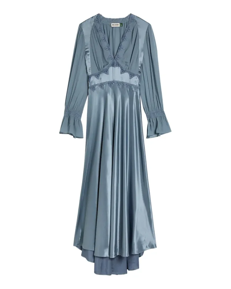 RIXO Arlena lace-detail midi dress - Blau Blau