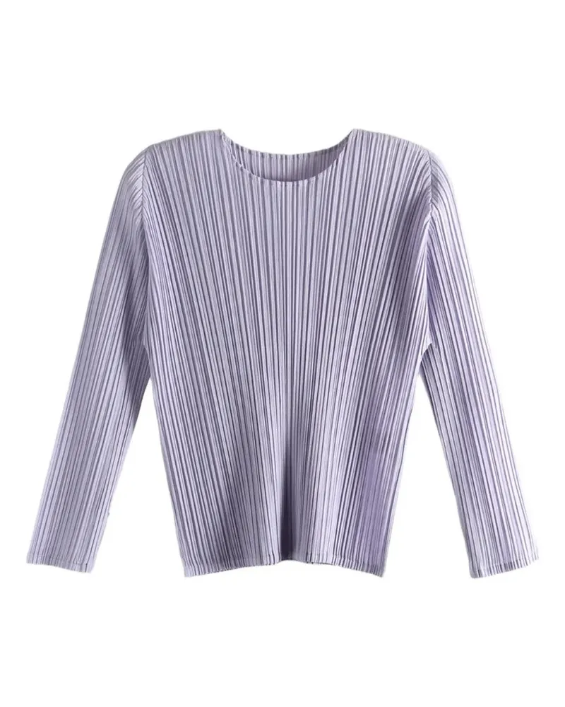 Issey Miyake pleated long-sleeve top - Violett Violett