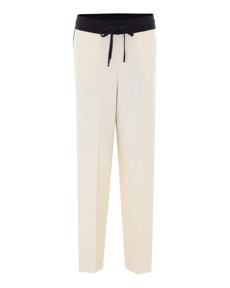 Elisabetta Franchi logo-patch side-stripe trousers - Nude Nude