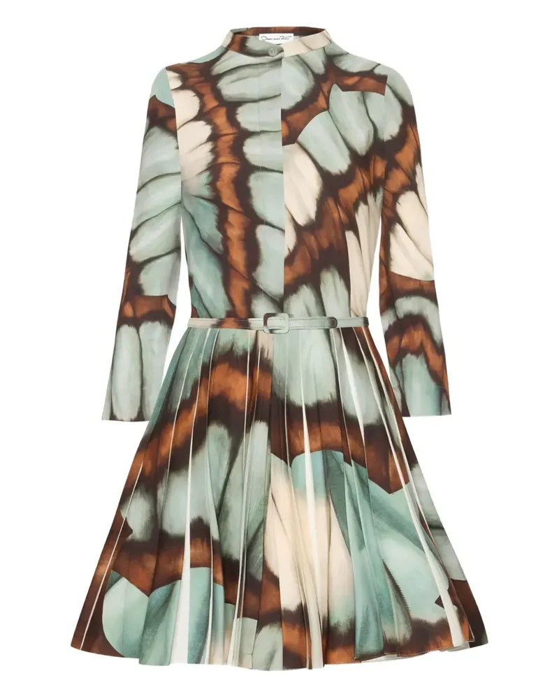 Oscar de la Renta Minikleid mit abstraktem Print - Blau Blau