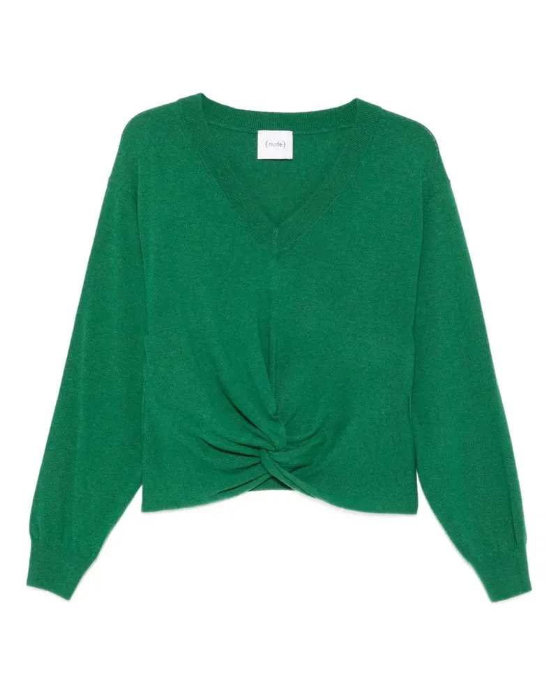 NUDE Pullover mit V-Ausschnitt - Grün Grün