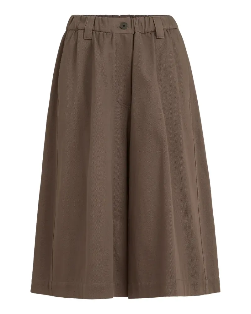 Brunello Cucinelli Lange Couture-Bermudas aus Baumwoll-Gabardine mit Monili-Verzierung - Braun Braun