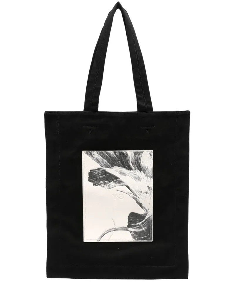 Y-3 Shopper mit Blumen-Print - Schwarz Schwarz
