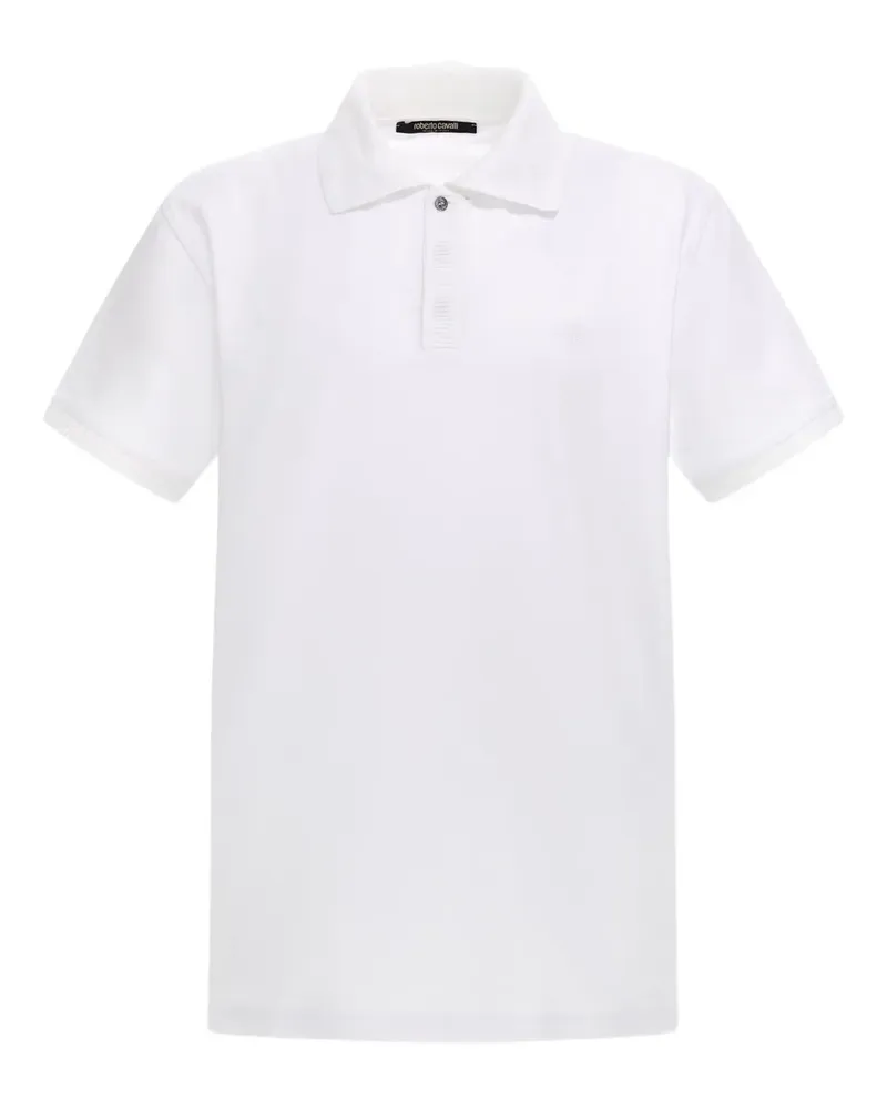 Roberto Cavalli Poloshirt mit Logo-Stickerei - Weiß Weiß