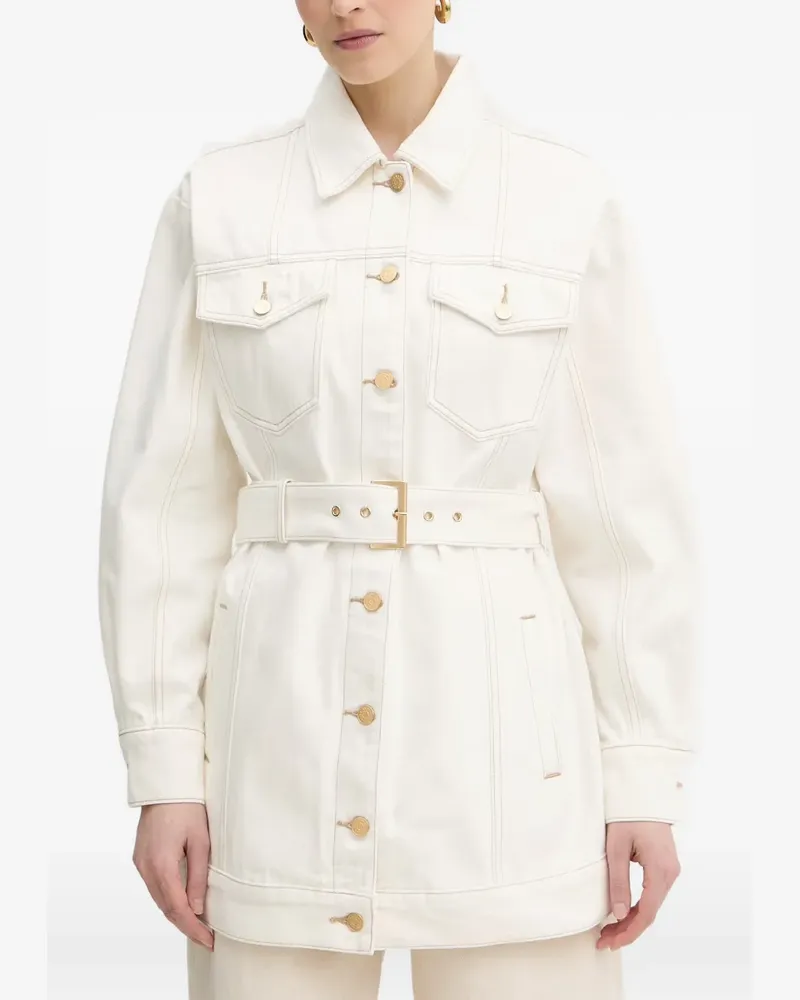 Armani Exchange belted denim jacket - Weiß Weiß
