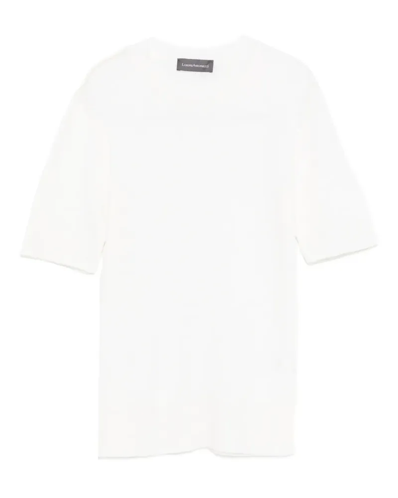 Lorena Antoniazzi Fein gestricktes T-Shirt - Weiß Weiß