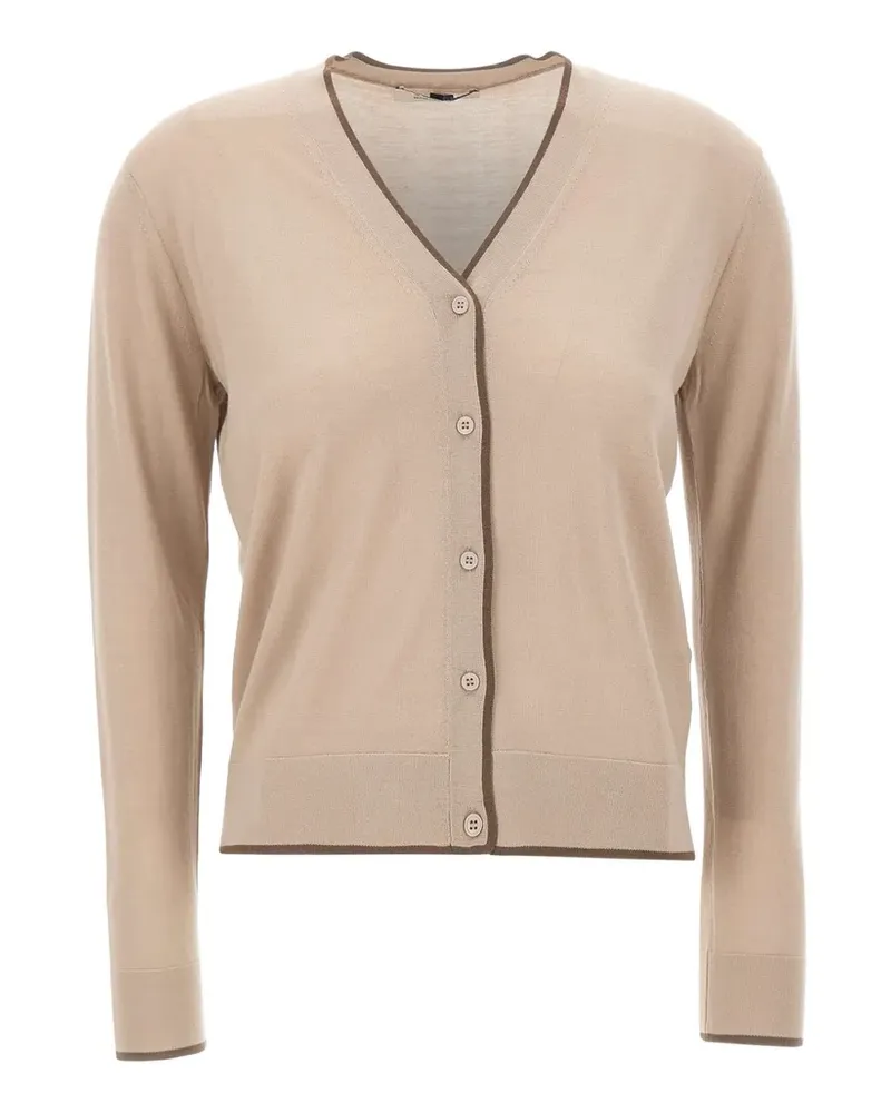 Max Mara Max Mara Cardigan mit Kontrastborte - Nude Nude