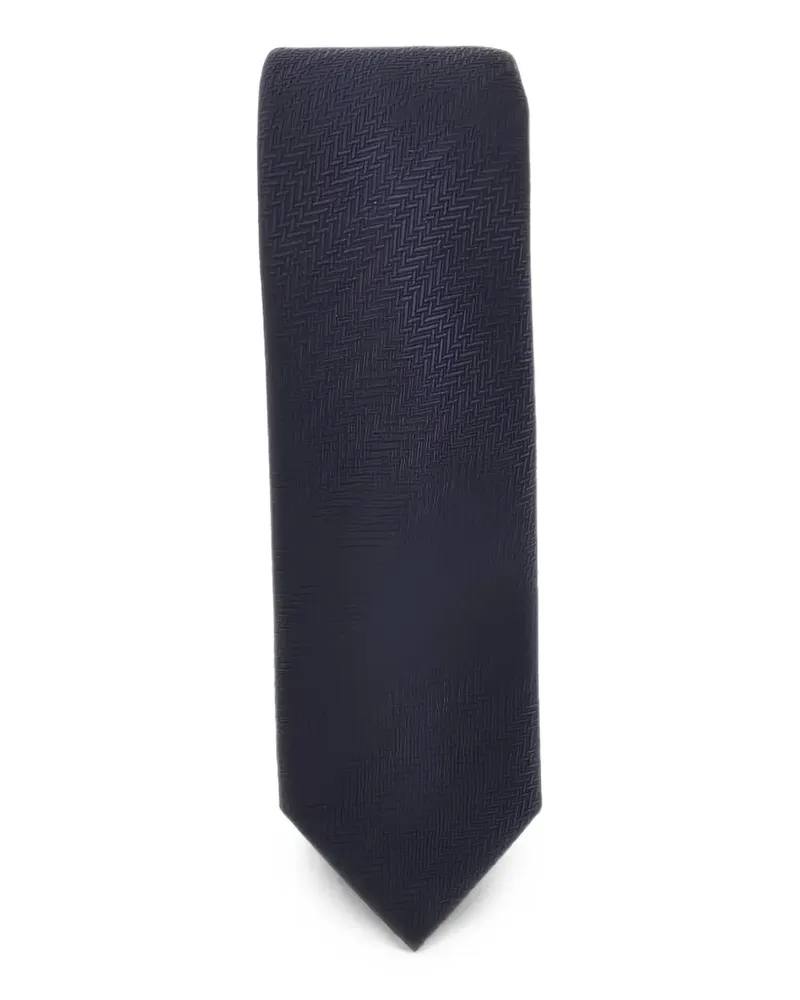 Emporio Armani herringbone silk tie - Blau Blau