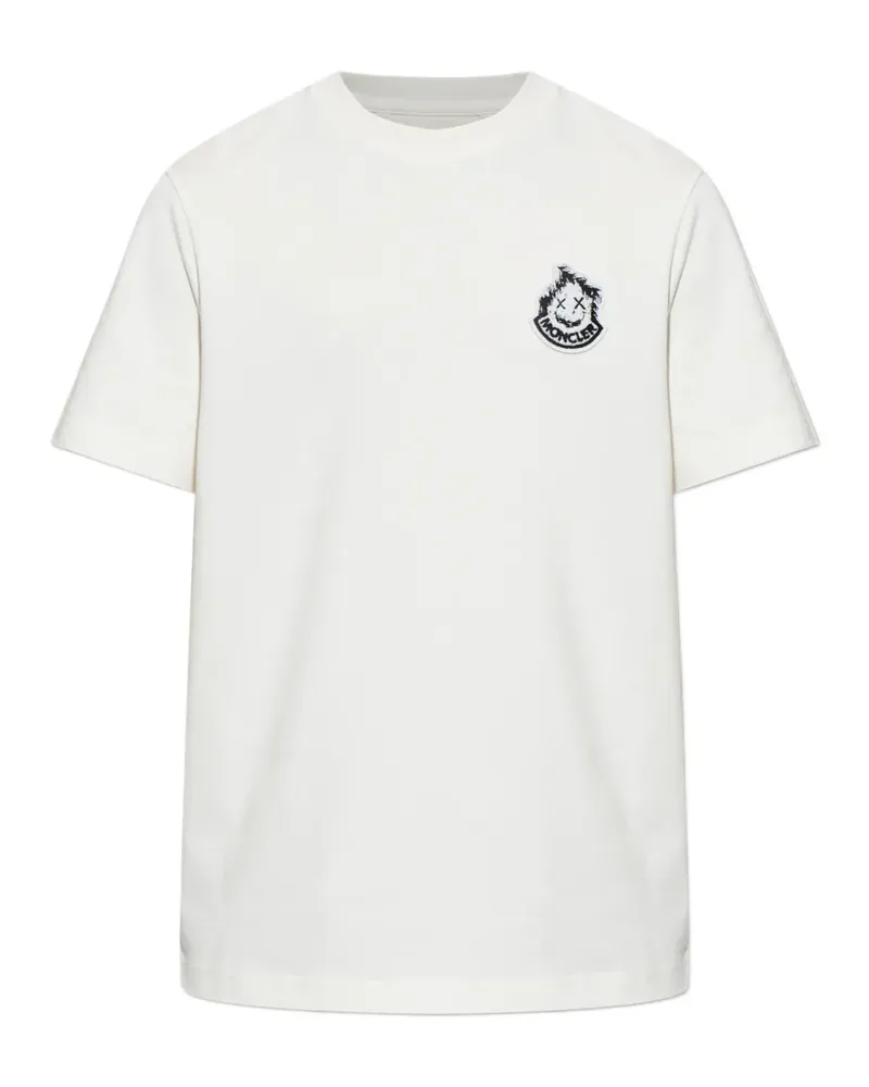 Moncler logo-patch T-shirt - Nude Nude