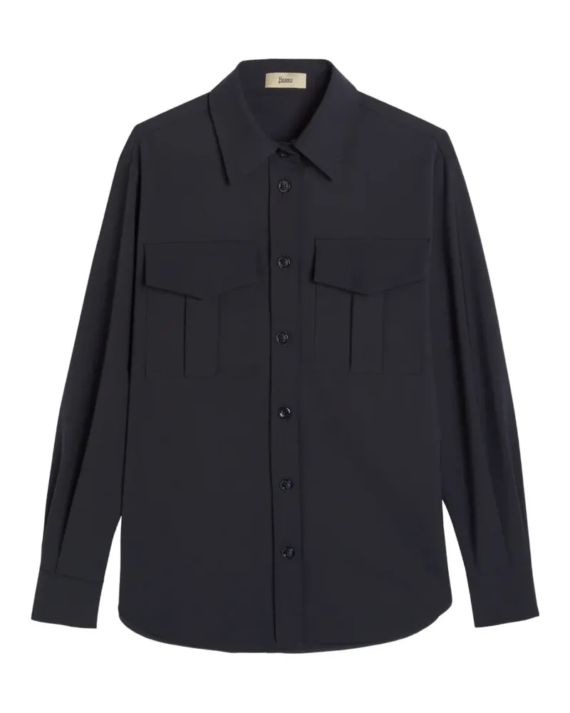 Herno flap-pocket buttoned shirt - Blau Blau