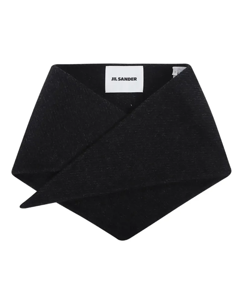 Jil Sander Schal mit Logo-Patch - Schwarz Schwarz