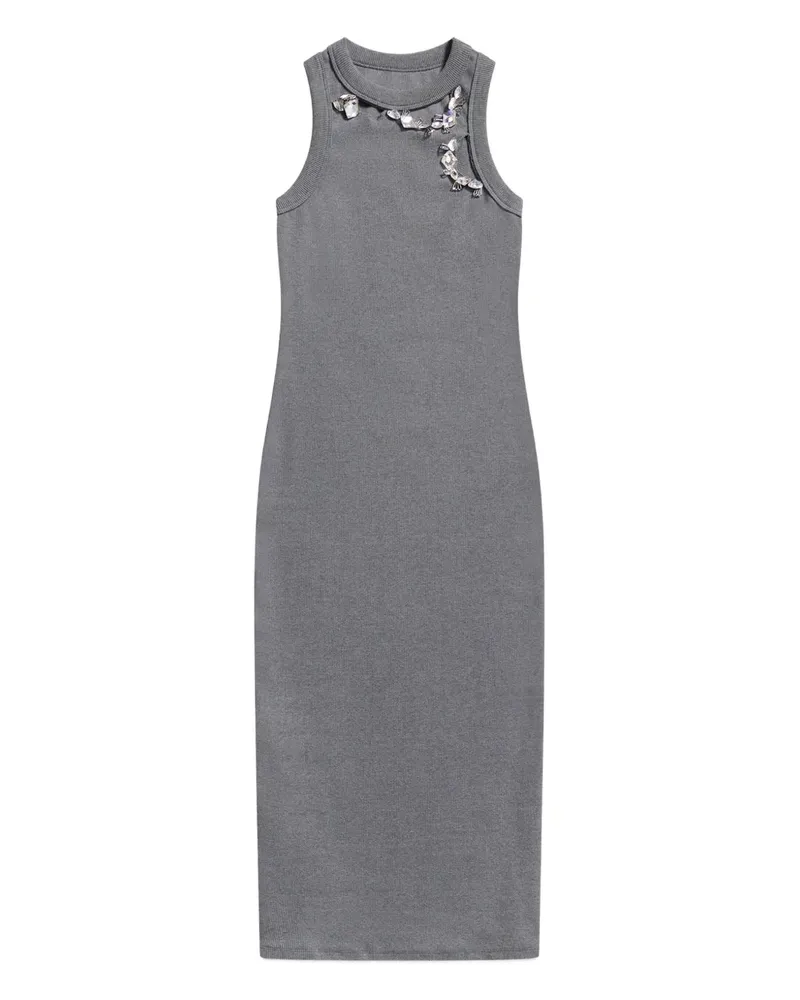 Area Midikleid mit Kristallen - Grau Grau