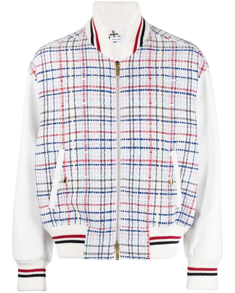 Thom Browne Bomberjacke mit Vichy-Karomuster Weiß