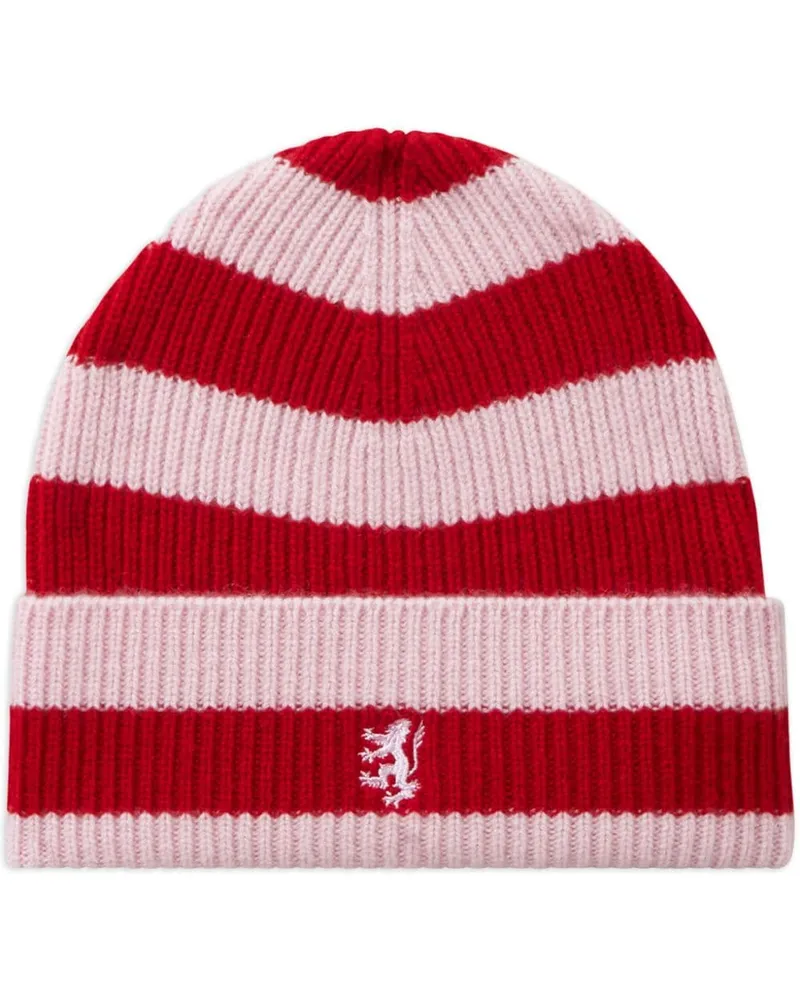 Pringle of Scotland Gestreifte Kaschmirmütze - Rosa Rosa