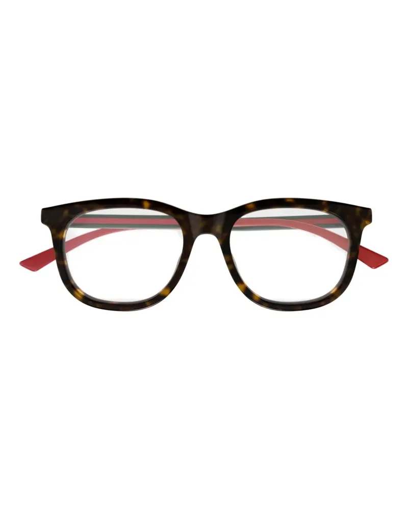 Gucci striped roung-frame glasses - Braun Braun
