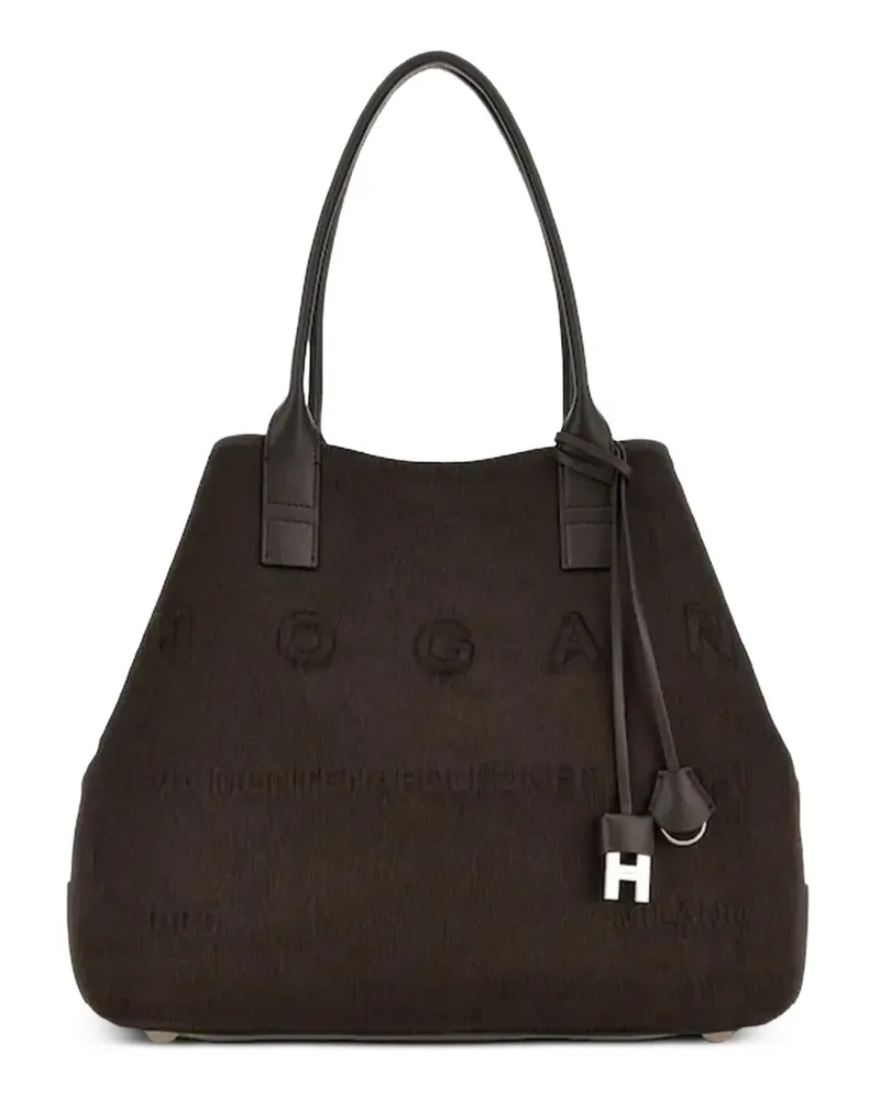 Hogan Shopper mit Logo-Prägung - Braun Braun