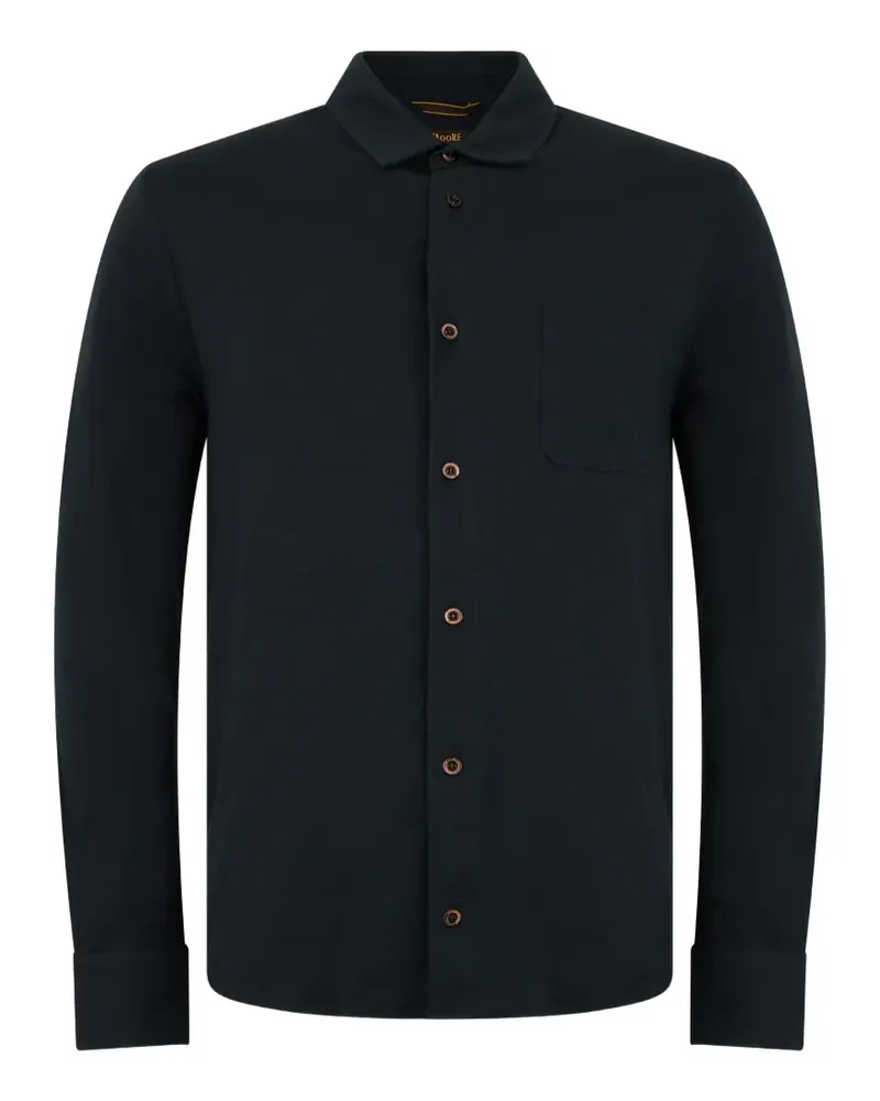 MOORER Siena long-sleeve pocket shirt - Schwarz Schwarz