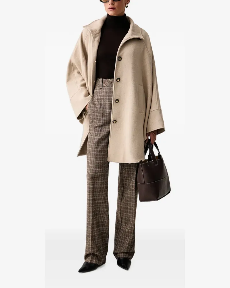 Twin-Set wool cloth cape with buttons - Nude Nude