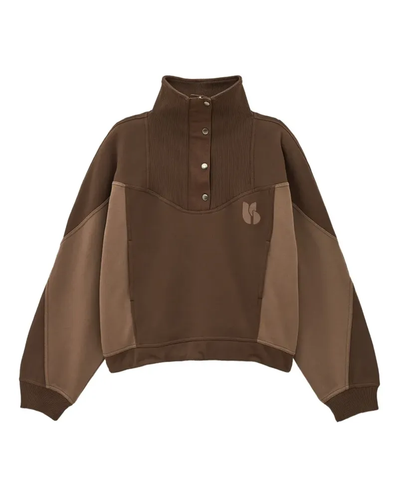 ba&sh Stehkragen-Pullover in Colour-Block-Optik - Braun Braun