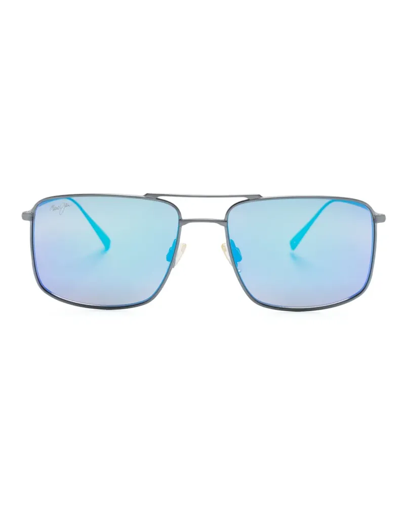 Maui Jim Sonnenbrille mit eckigem Gestell - Silber Silber