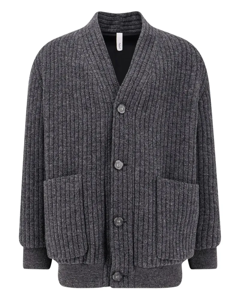 Hevò ribbed patch-pocket cardigan - Grau Grau