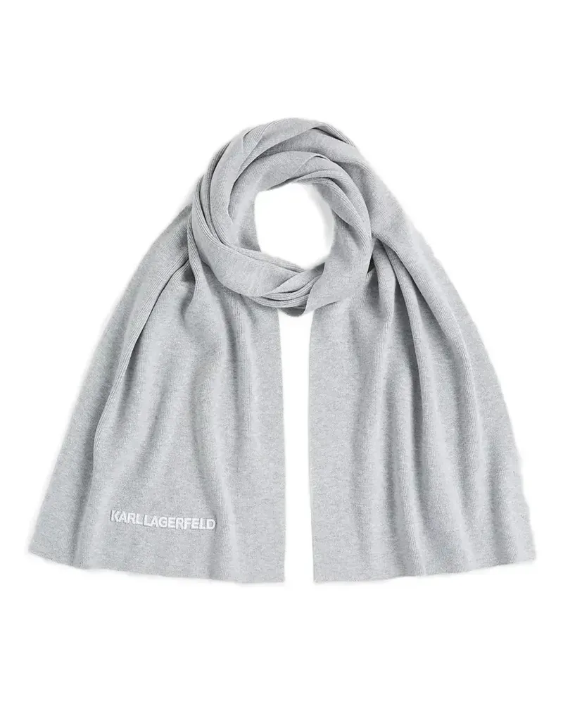 Karl Lagerfeld logo-embroidered scarf - Grau Grau