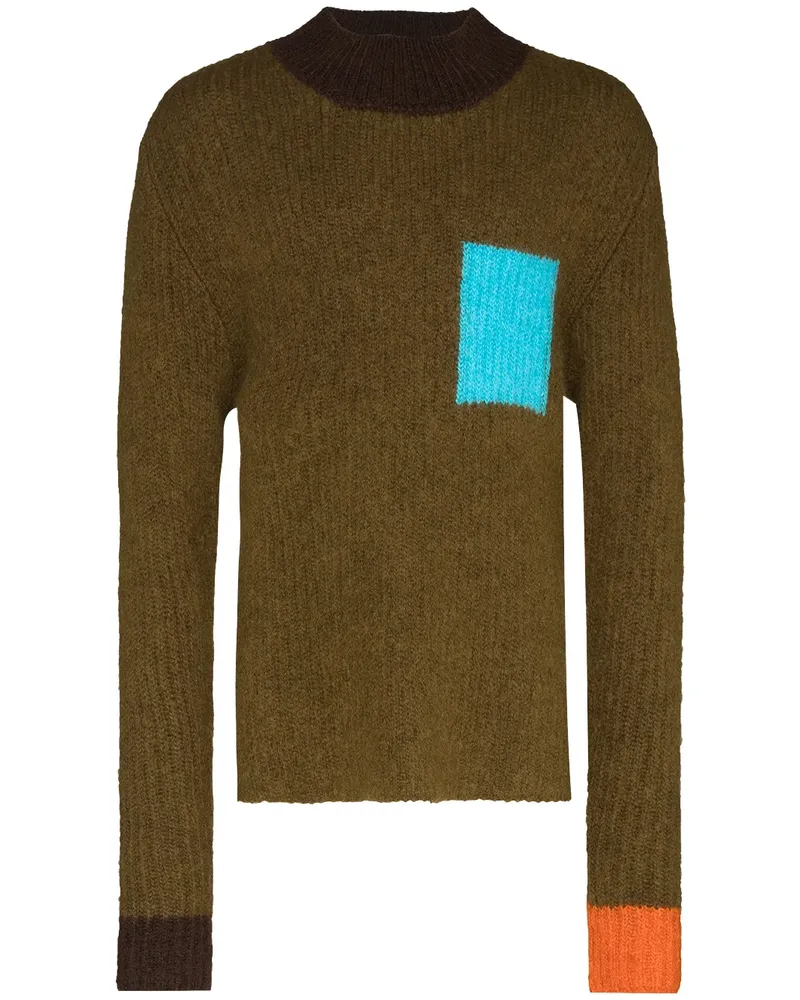 Jacquemus Gerippter Pullover in Colour-Block-Optik - Braun Braun