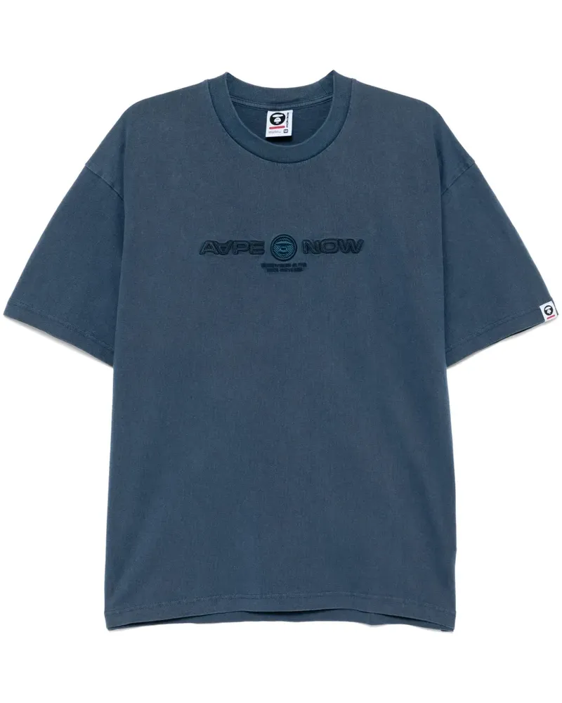 BAPE T-Shirt mit Logo-Stickerei - Blau Blau
