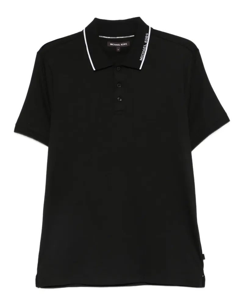Michael Kors logo-print tipped polo shirt - Schwarz Schwarz