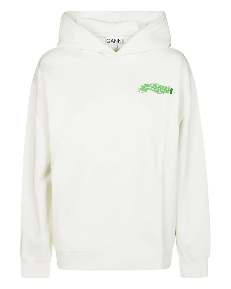 Ganni Klassischer Hoodie - Weiß Weiß