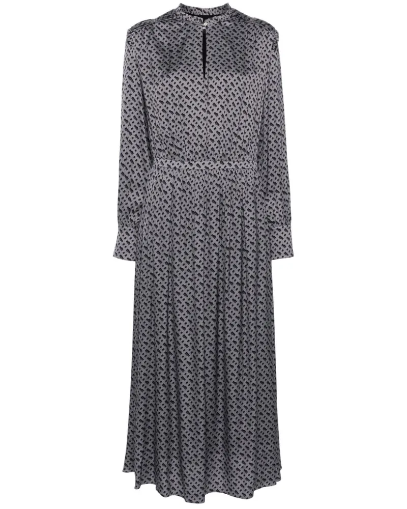 HUGO BOSS Midikleid mit Monogramm-Print - Grau Grau
