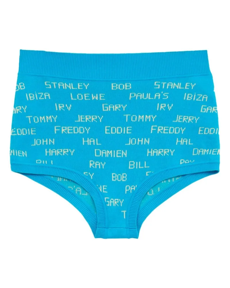 Loewe Kurze Shorts mit Text-Print - Blau Blau
