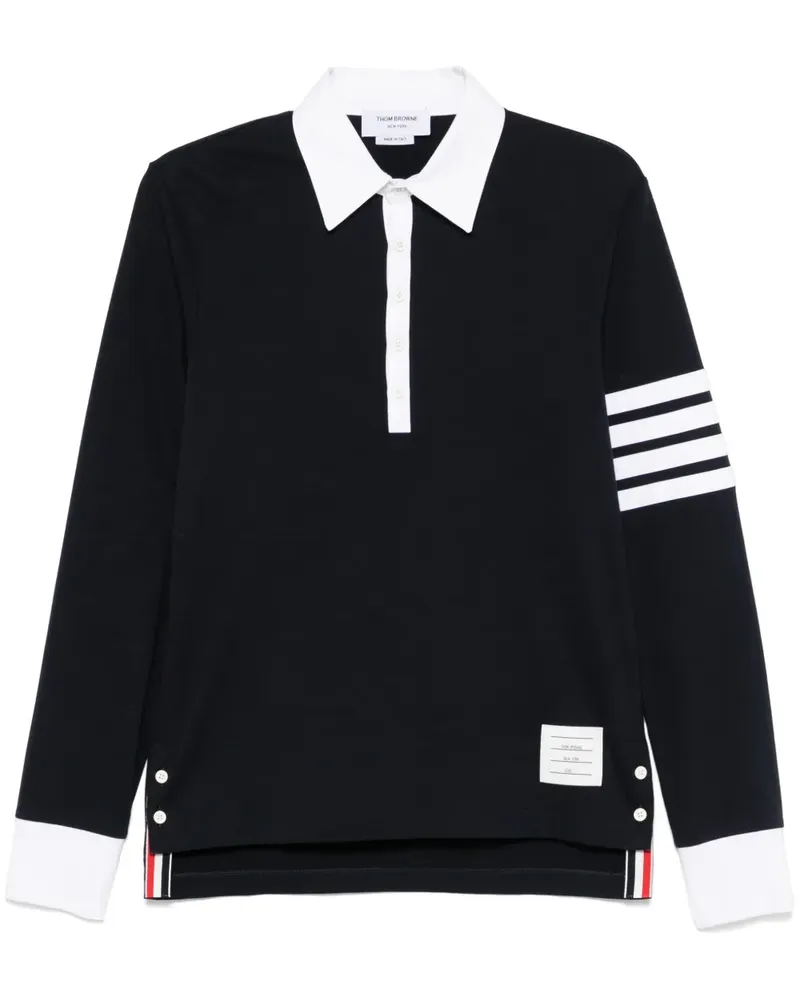 Thom Browne 4 Bar Stripe Poloshirt aus Jersey - Blau Blau