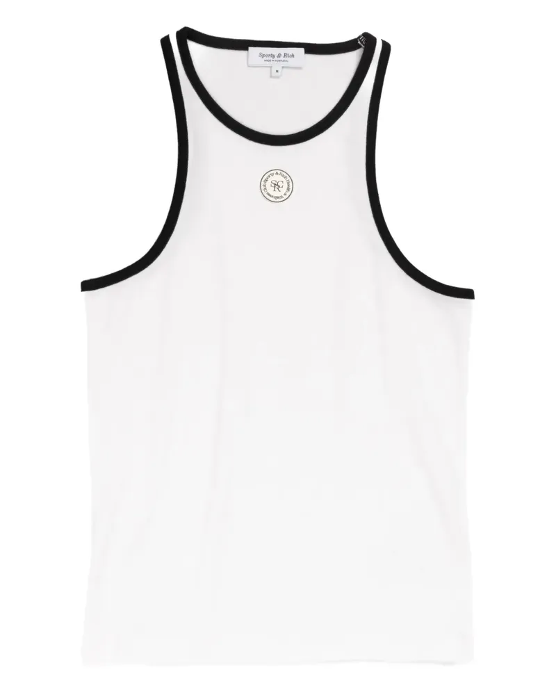 SPORTY & RICH Tanktop mit Logo-Applikation - Weiß Weiß