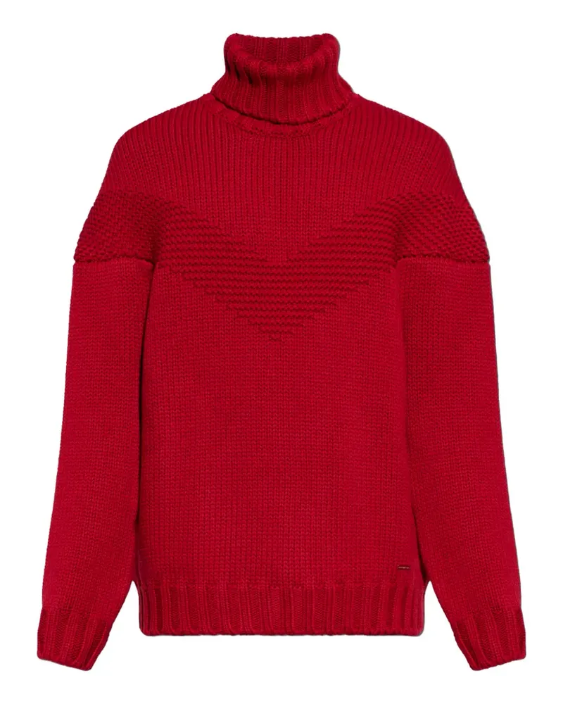 Dsquared2 roll-neck chevron-knit sweater - Rot Rot