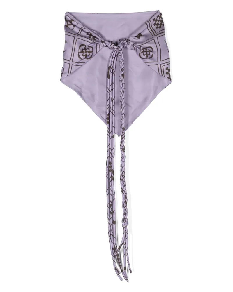 Nanushka Geometrischer Schal mit Flechtdetail - Violett Violett