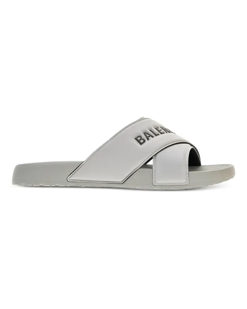 Balenciaga Slipper mit überkreuzten Riemen - Grau Grau