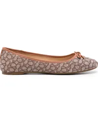 Coach Abigail Ballerinas mit Monogramm Braun